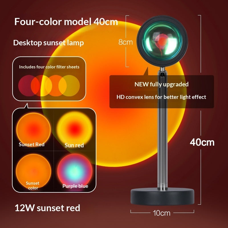 Sunset Lights Red Floor Table Lamp Living Room Bedroom Projection Sun Light Creative Sunset Bedside And Sofa Side Atmosphere