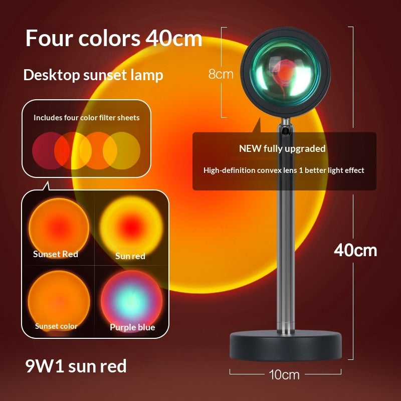 Sunset Lights Red Floor Table Lamp Living Room Bedroom Projection Sun Light Creative Sunset Bedside And Sofa Side Atmosphere